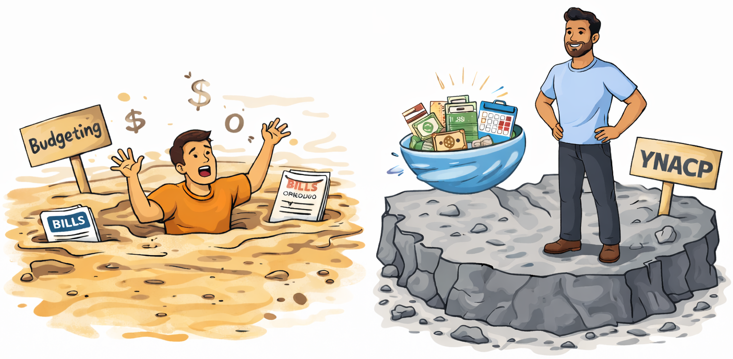 Budgeting quicksand vs. YNACP bedrock