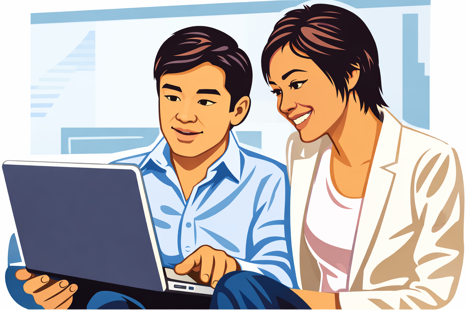 Couple using the system