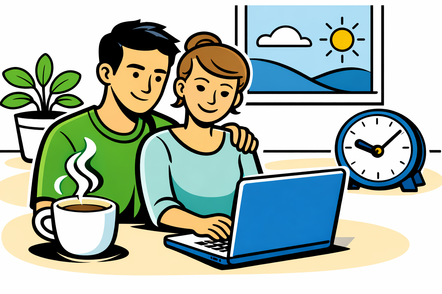 Couple reviewing their cash plan