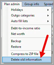 Plan admin menu