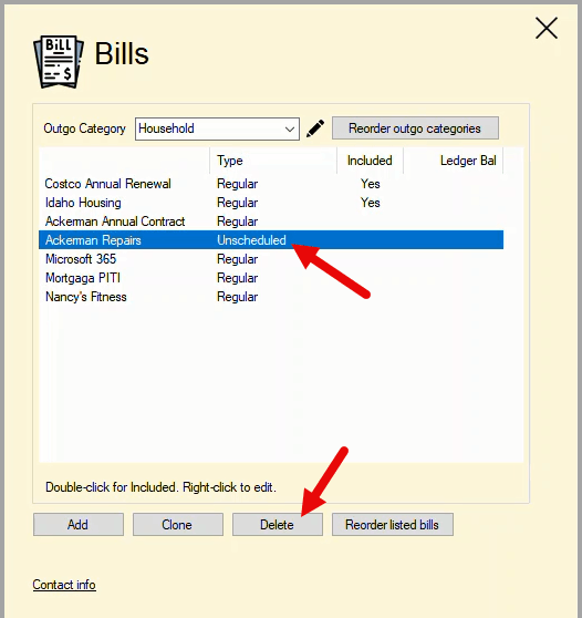Bills slider