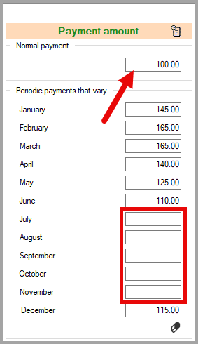 Twelve month bill payment preview