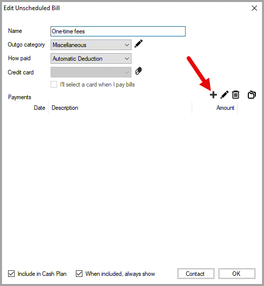 Click on the add icon