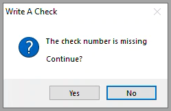 Write A Check message box