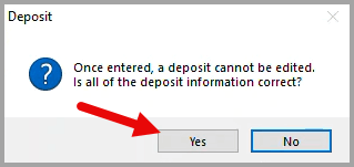 Deposit message box