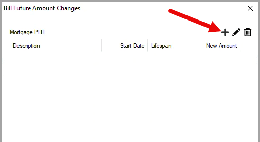 Bill Future Amount Changes dialog box