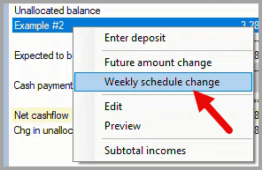 Open Weekly Schedule Changes window
