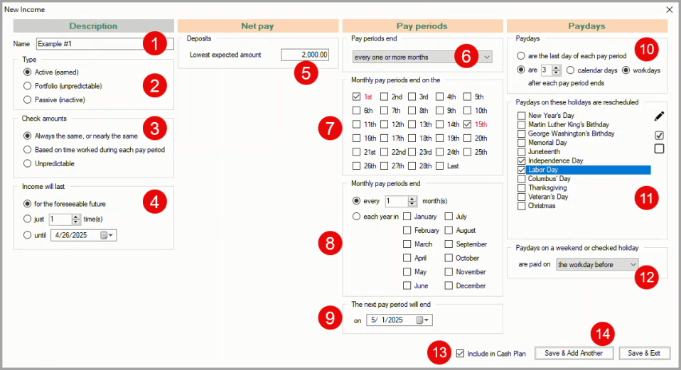 Adding the income
