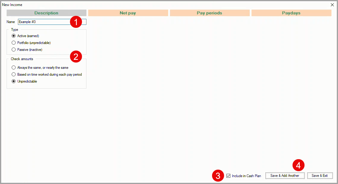 Adding the income