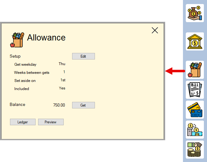 Open Allowance slider