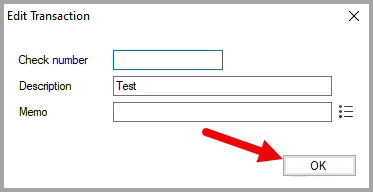Edit Transaction dialog box